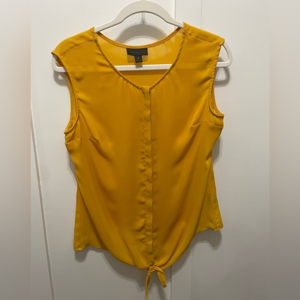 Worthington Yellow 100% Polyester Size Small-‎ Sleeveless Blouse 💐